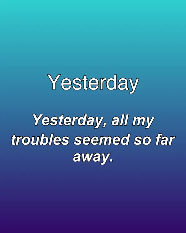 Yesterday - ranking option ranked #3