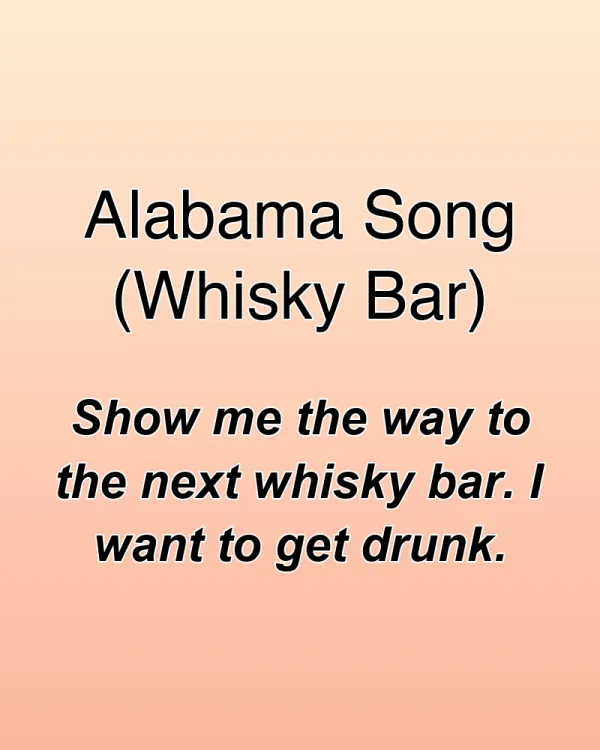 Alabama Song (Whisky Bar) - ranking option ranked #14