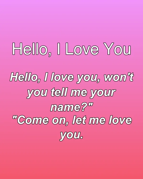 Hello, I Love You - ranking option ranked #7