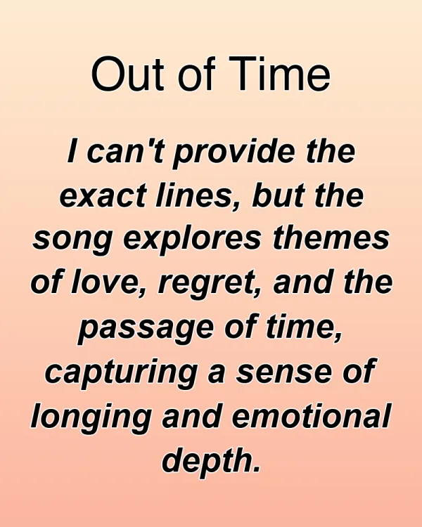 Out of Time - ranking option ranked #29