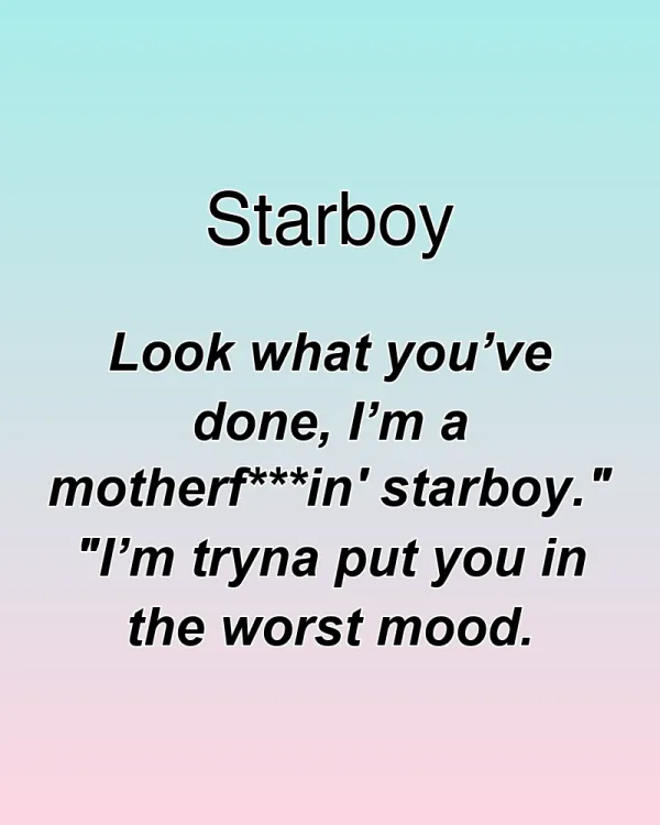 Starboy - ranking option ranked #4