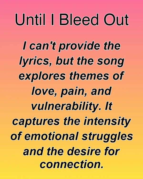 Until I Bleed Out - ranking option ranked #28