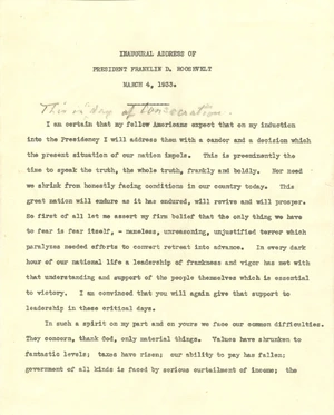 FDR's First Inaugural — ranked #15