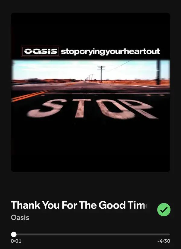 Stop Crying Your Heart Out - ranking option ranked #10