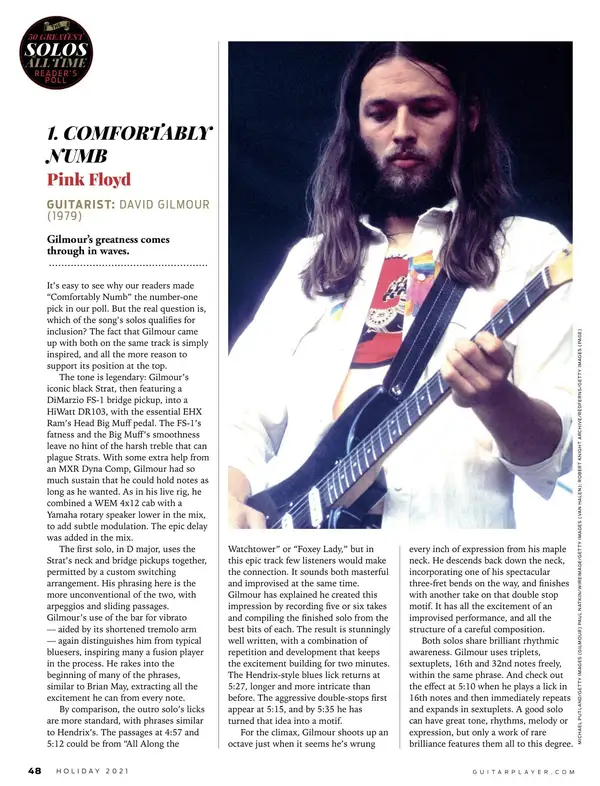 Comfortably Numb – Pink Floyd - ranking option ranked #3