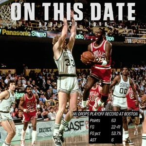 Michael Jordan – 63 points (1986) — ranked #14